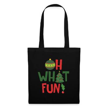 Frohe Weihnachten - Stoffbeutel - Schwarz - Vorne
