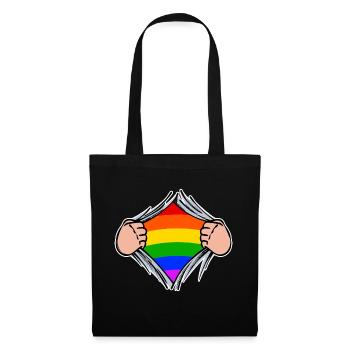 LGBT Gay Rainbow Gay Relationship Heart - Tote Bag - black - Front