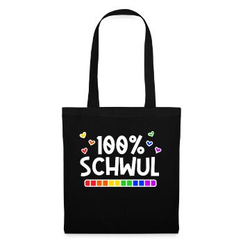 Herz Lgbt Regenbogen Schwul Sexualität Statement - Stoffbeutel - Schwarz - Vorne
