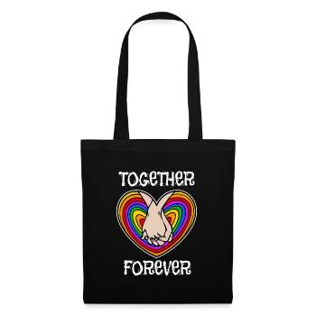 Bisexual Rainbow Lgbt Statement Heart Relationship - Tote Bag - black - Front