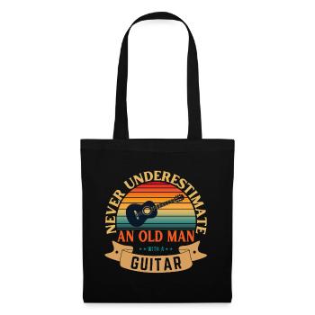 NEVER UNDERESTIMATE AN OLD MAN WITH A GUITAR - Tote Bag - black - Front
