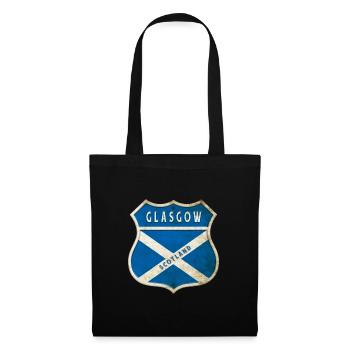 Glasgow Schottland Wappen Flaggen Design - Stoffbeutel - Schwarz - Vorne