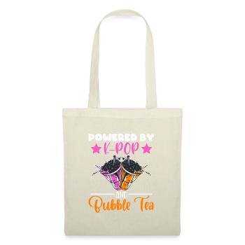 Powered By K-pop And Bubble Tea Simple Music Top - Stoffbeutel - Natur - Vorne