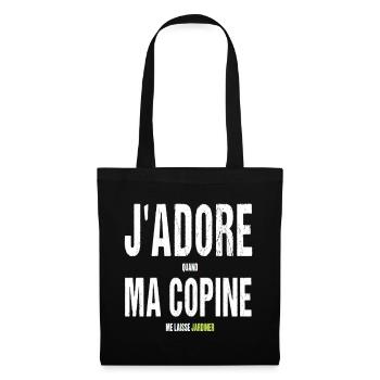 Jardinage ma copine me laisse jardiner humour - Sac en tissu - noir - Devant
