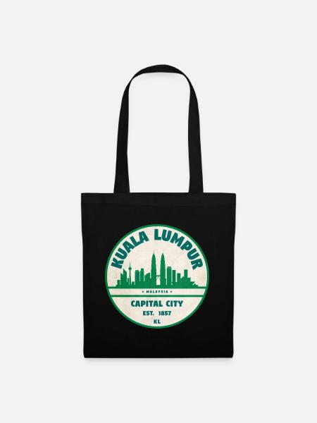 Kuala Lumpur Skyline Emblem - Stoffbeutel - Schwarz