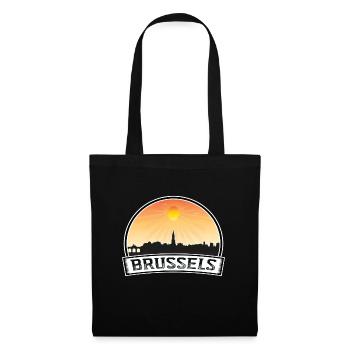 Bruxelles Belgique Skyline Vintage Sunset Travel Sou - Sac en tissu - noir - Devant