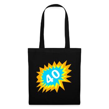 tolle Geburtstags tees, 40 bunt - Stoffbeutel - Schwarz - Vorne