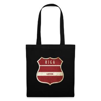 Design du drapeau des armoiries de Riga, Lettonie - Sac en tissu - noir - Devant