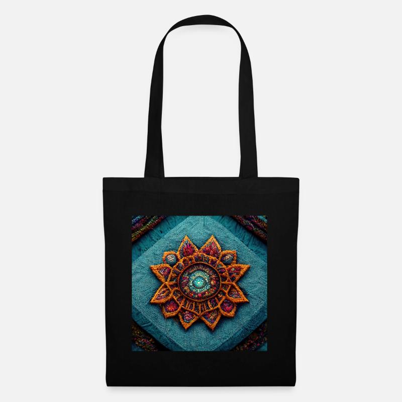 Boho Mandala Abstract - Stoffbeutel - Schwarz