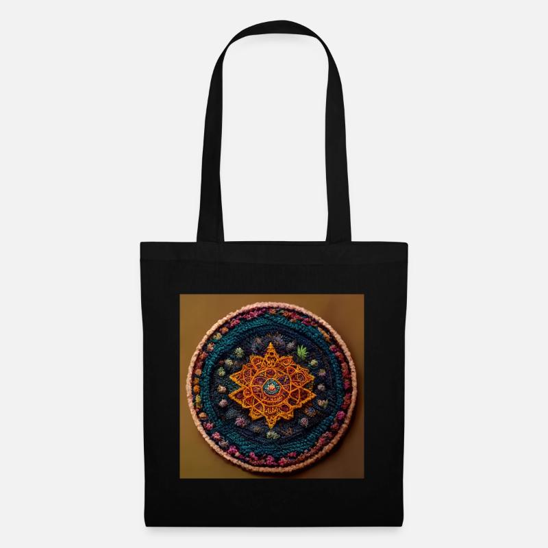 Boho Mandala Abstract - Stoffbeutel - Schwarz