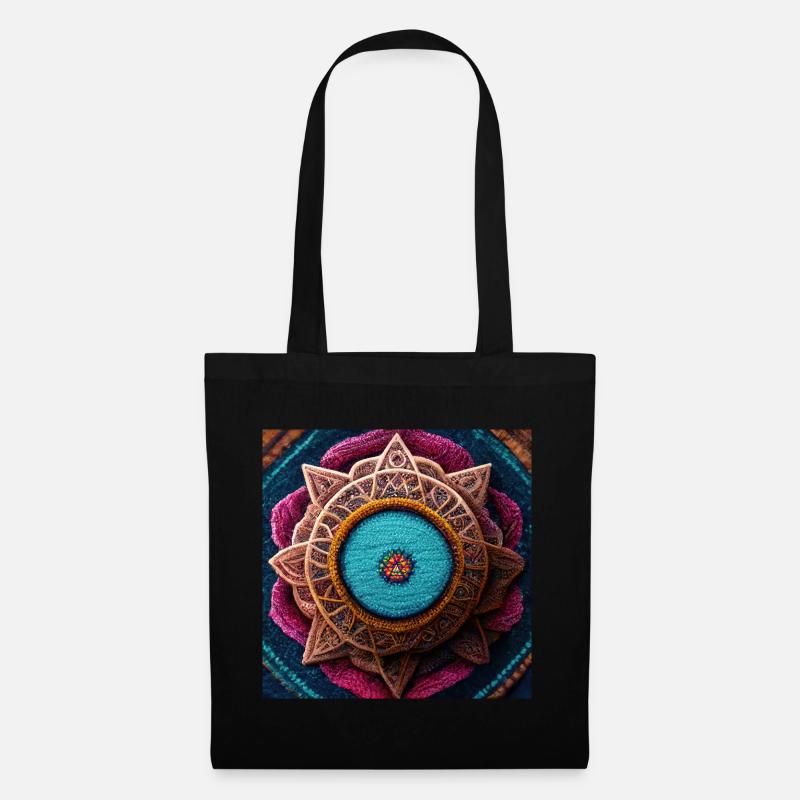 Boho Mandala Abstract - Stoffbeutel - Schwarz