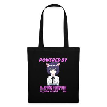 Powered By Waifu Anime Lover Shirt For Kawaii - Stoffbeutel - Schwarz - Vorne