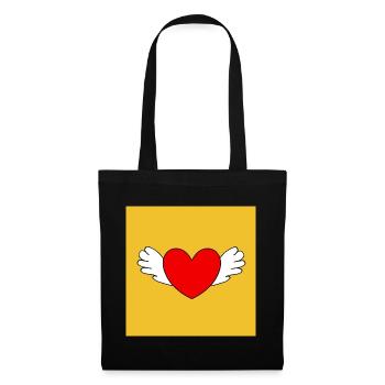 coeur rouge coeur rouge coeur rouge coeur rouge - Sac en tissu - noir - Devant