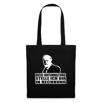 Ein witziger Spruch mit Freud - Stoffbeutel - Schwarz - Vorne