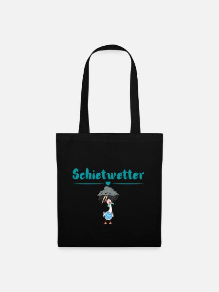 Schietwetter Möwe. Maritime Kleidung - Stoffbeutel - Schwarz