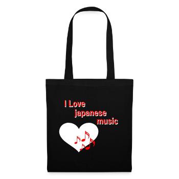 herzmuster japanflagge, japanische musik - Stoffbeutel - Schwarz - Vorne