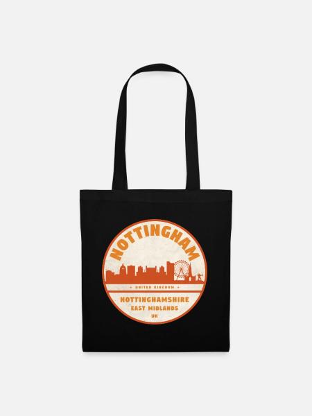 Nottingham Skyline Badge - Stoffbeutel - Schwarz