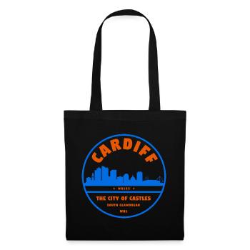 Cardiff Skyline Badge - Stoffbeutel - Schwarz - Vorne