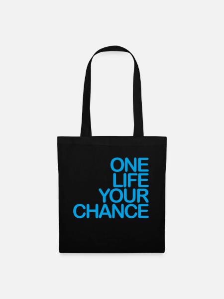 One LIFE your CHANCE 03 hellblau - Stoffbeutel - Schwarz