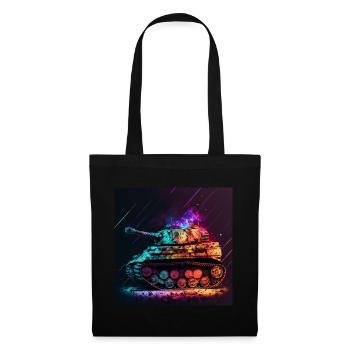 Main battle tank in cool neon colors - Tote Bag - black - Front