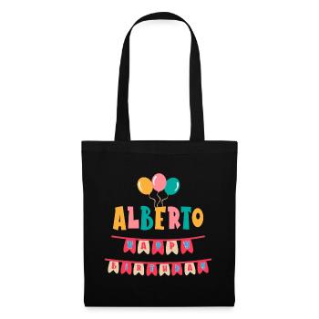 t-shirt joyeux anniversaire Alberto joyeux anniversaire - Sac en tissu - noir - Devant