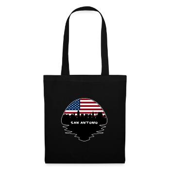 San Antonio Texas Usa Flag Skyline Silhouette Trav - Tote Bag - black - Front