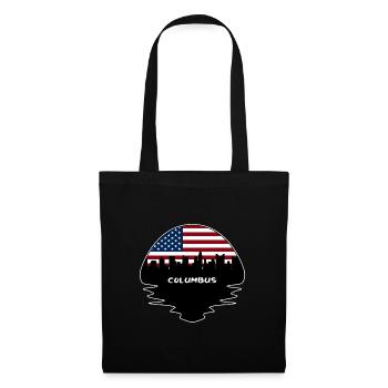 Columbus Ohio États-Unis Flag Skyline Silhouette Voyage - Sac en tissu - noir - Devant