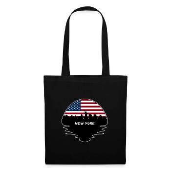 New York New York États-Unis Flag Skyline Silhouette - Sac en tissu - noir - Devant