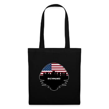 Richmond Virginie États-Unis Flag Skyline Silhouette - Sac en tissu - noir - Devant