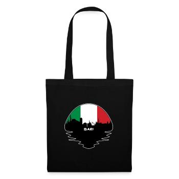 Bari Italie Flag Skyline Silhouette Voyage - Sac en tissu - noir - Devant