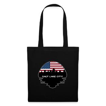 Salt Lake City Utah Usa Drapeau Skyline Silhouette Tr - Sac en tissu - noir - Devant