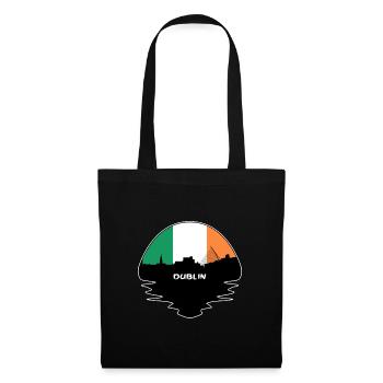 Dublin Irlande Drapeau Skyline Voyage Silhouette - Sac en tissu - noir - Devant