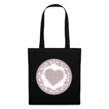Nostalgia cake tip label in dusky pink with heart - Tote Bag - black - Front