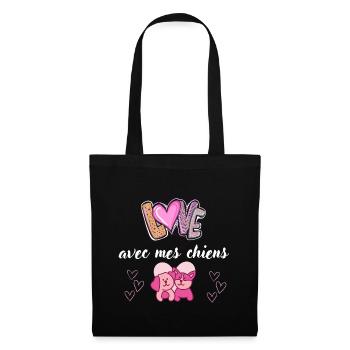 Love avec mes chiens - Sac en tissu - noir - Devant