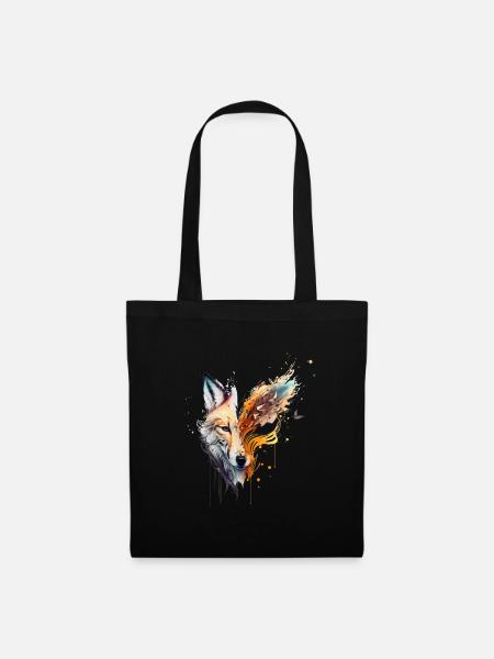 Beautiful fox head that is blown away by the wind - Tote Bag - black
