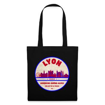 Écusson de la Skyline Vintage de Lyon - Sac en tissu - noir - Devant
