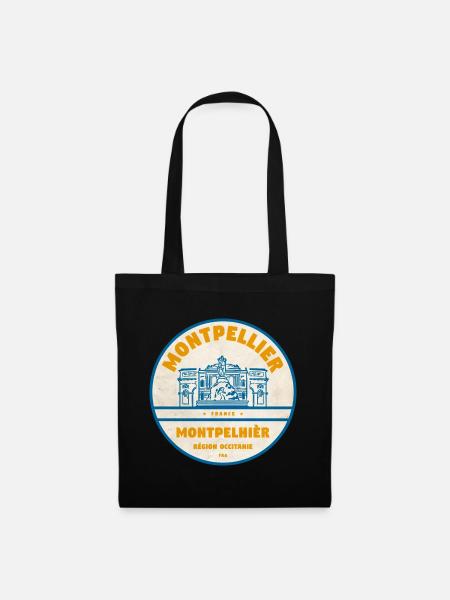 Montpellier Vintage Stadtlogo Sticker - Stoffbeutel - Schwarz