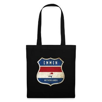 Design des armoiries d'Emmen, Pays-Bas - Sac en tissu - noir - Devant