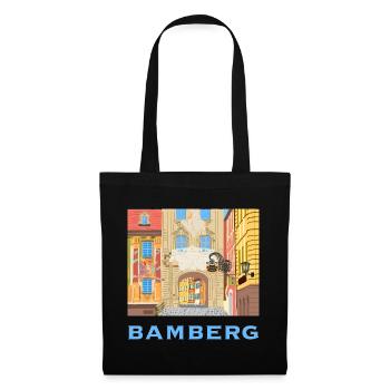 Bamberg, Hôtel de Ville, Bavière, Allemagne, dessin - Sac en tissu - noir - Devant