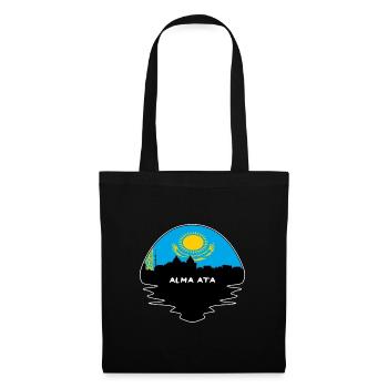 Alma Ata Kazakhstan Flag Skyline Silhouette Travel - Tote Bag - black - Front