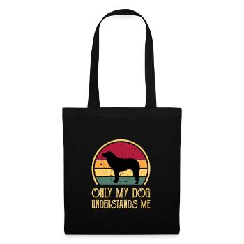Aidi Dog Silhouette Vintage Sunset pour les amoureux des chiens - Sac en tissu - noir - Devant