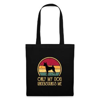Basenji Hundeliebhaber Silhouette Vintage Sonnenuntergang - Stoffbeutel - Schwarz - Vorne