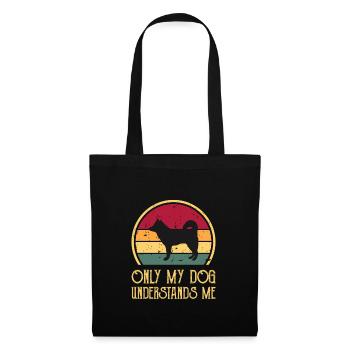 Alaskan Klee Kai Dog Lover Silhouette Retro Sunset - Sac en tissu - noir - Devant