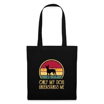 American Hairless Terrier Dog Silhouette Retro - Sac en tissu - noir - Devant
