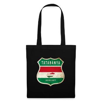 Design du drapeau de Tatabánya (Hongrie) - Sac en tissu - noir - Devant