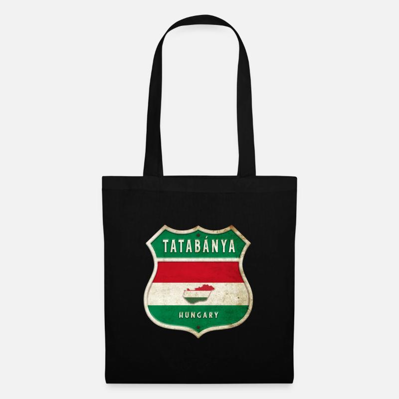 Tatabánya Ungarn Wappen Flaggen Design - Stoffbeutel - Schwarz