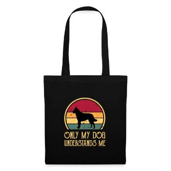 Berger Belge Laekenois Chien Silhouette Rétro - Sac en tissu - noir - Devant