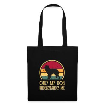 Border Collie Dog Lover Silhouette Vintage Sunset - Sac en tissu - noir - Devant