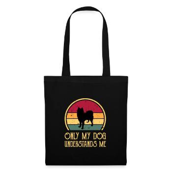 Husky Dog Silhouette Vintage Sunset pour les amoureux des chiens - Sac en tissu - noir - Devant