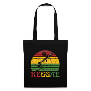 Reggae Genre Acoustic Instrument With A Minimal - Stoffbeutel - Schwarz - Vorne